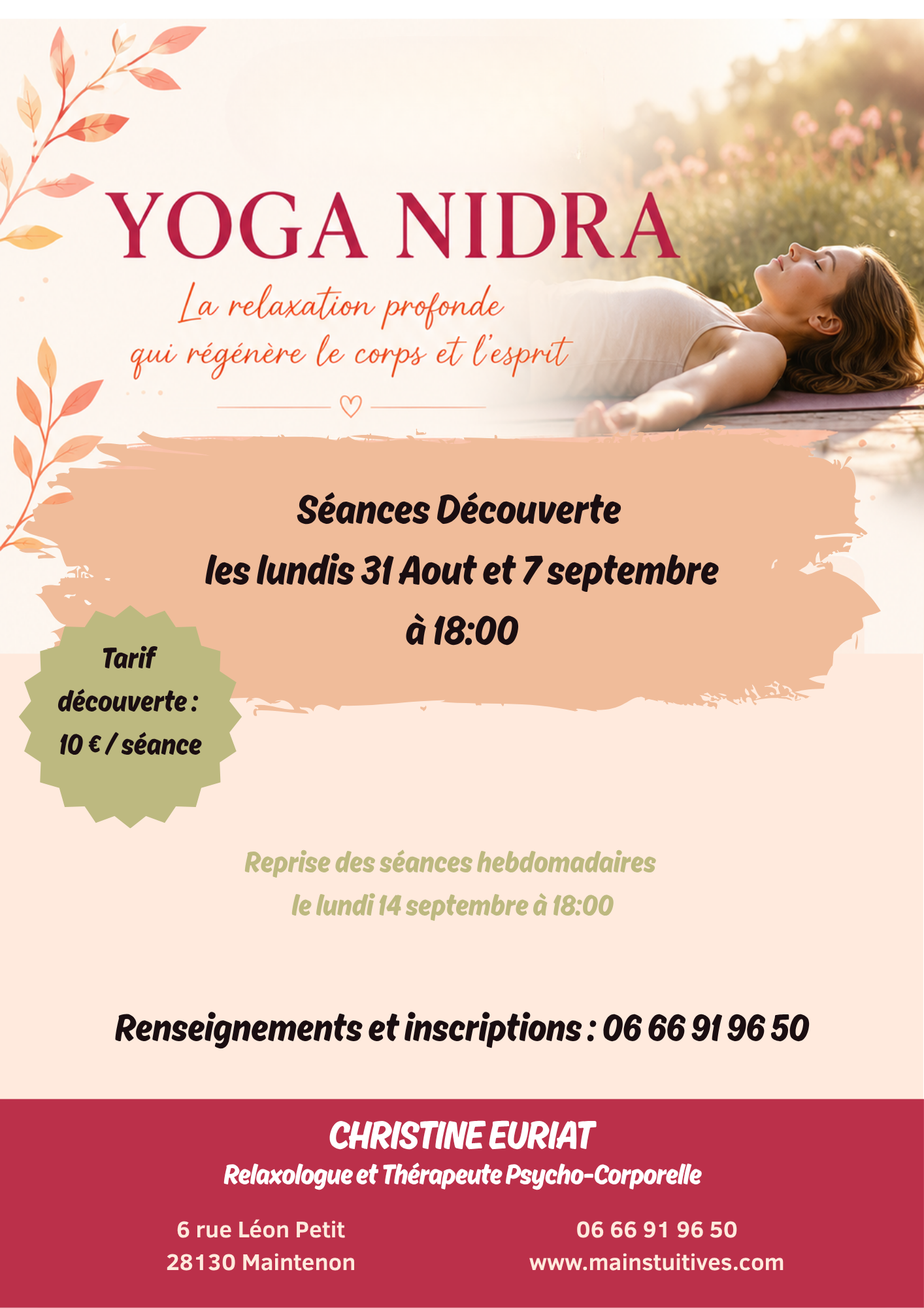 Venez découvrir le Yoga Nidra à Maintenon